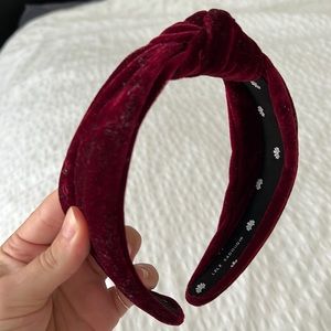Lele Sadoughi red velvet knitted headband
